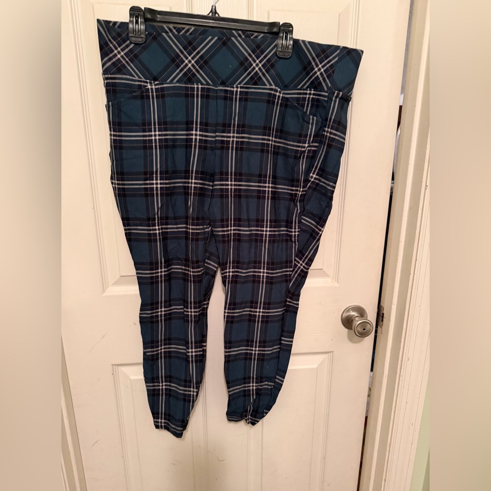 Torrid Blue Plaid Pixie Pants